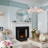 Laura Ashley Florin Wallpaper Duck Egg